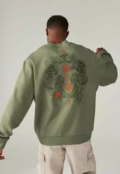 Спортивный свитер PRINTED CREW, REGULAR FIT Next, зеленый