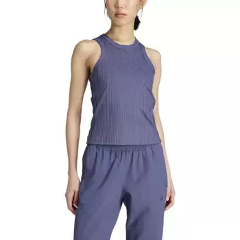 Спортивный топ adidas All Gym Seasonal Rib Tight Fit Tonal 3 Stripes tank, синий
