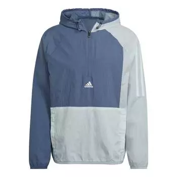 Спортивный топ adidas Training 1/2-Zip Colourblock Track Top 'Wonder Steel' HZ9707, синий