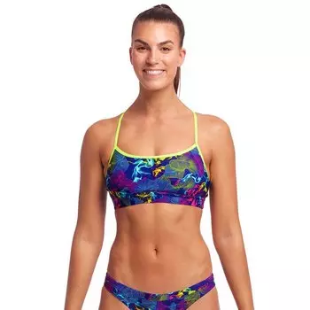 Спортивный топ Funkita Swim с принтом, синий