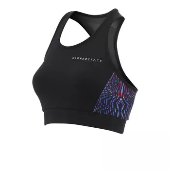 Спортивный топ Higher State Panelled Longer Low Impact Crop, черный