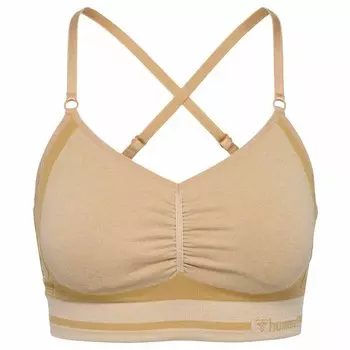 Спортивный топ Hummel Lulu Scrunch High Support Seamless, бежевый