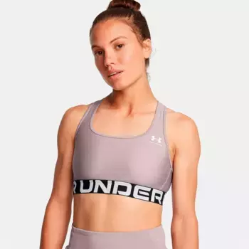 Спортивный топ Under Armour HeatGear Authentics Branded medium support, серый