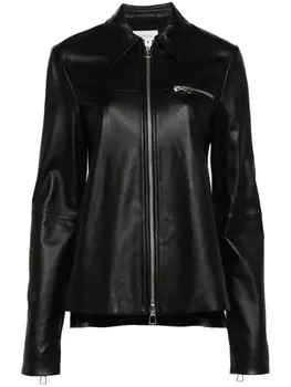 Sportmax кожаная куртка Gel, черный