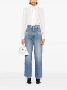 Sportmax прямые джинсы с завышенной талией, синий
