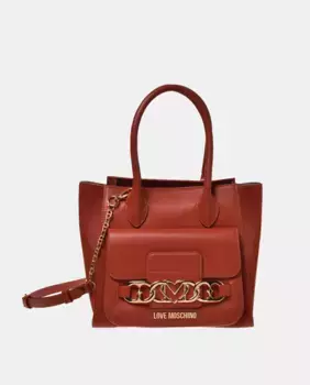 Средняя черная сумка через плечо со съемной ручкой Love Moschino, коричневый