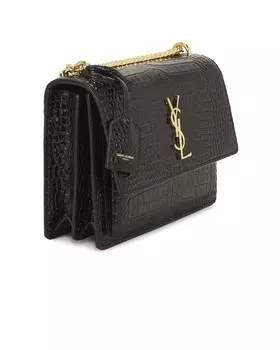 Средняя сумка-цепочка Sunset Saint Laurent, цвет Noir