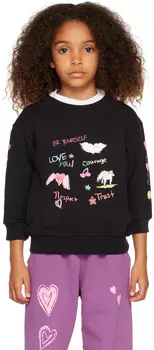 SSENSE Exclusive Kids Черная футболка с длинными рукавами All Over Love Kids Worldwide