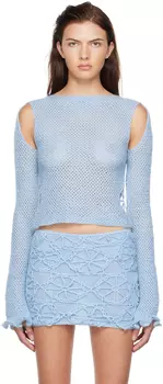 SSENSE Эксклюзивный синий свитер крючком nastyamasha