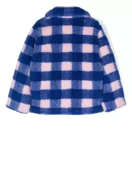 STAND STUDIO Kids однобортное пальто в клетку, синий