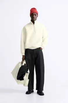 Стеганая футболка с сердечками ZARA, экрю