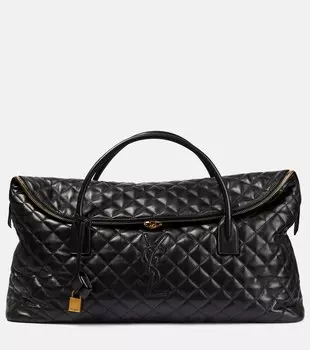 Стеганая кожаная дорожная сумка es giant Saint Laurent, черный