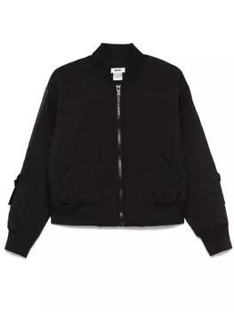 Стеганая куртка-бомбер с логотипом DKNY, черный