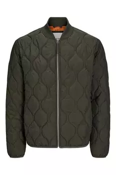 Стеганая куртка бомбер с подкладкой Jack & Jones, зеленый