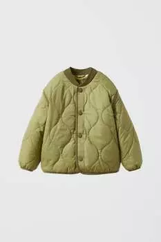 Стеганая куртка-бомбер ZARA, хаки
