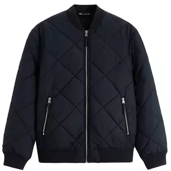 Стеганая куртка-бомбер Zara, темно-синий