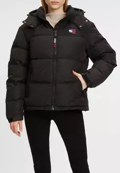 Стеганая куртка, капюшон, нашивка с логотипом, женская TOMMY Jeans, цвет Bds Black