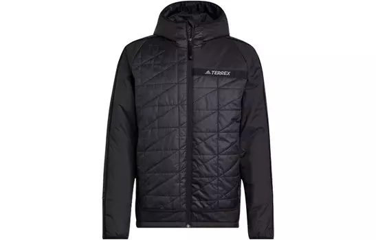 Стеганая куртка мужская черная Adidas, черный