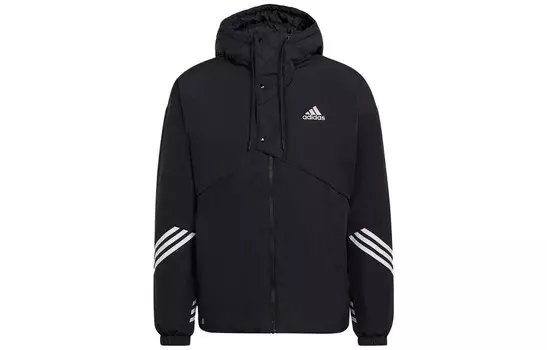 Стеганая куртка мужская черная Adidas, черный