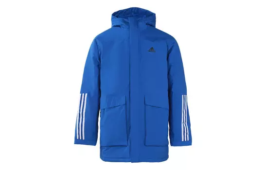 Стеганая куртка мужская синяя Adidas, синий