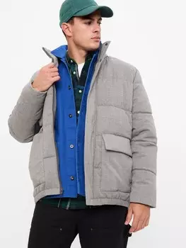 Стеганая куртка на молнии Gap, серый