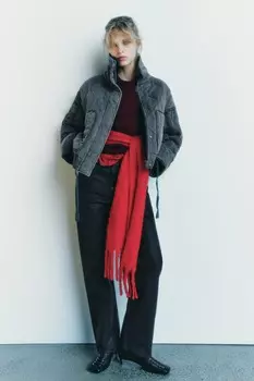 Стеганая куртка ZARA, серый