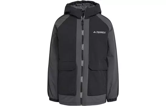 Стеганая куртка женская черная Adidas