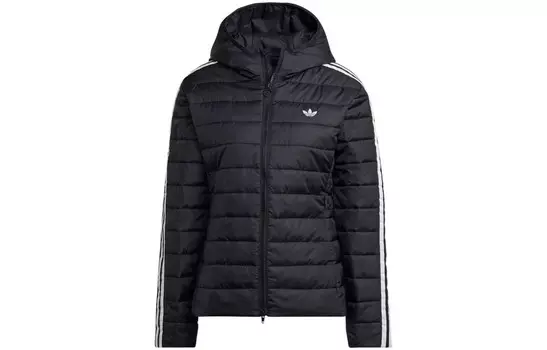 Стеганая куртка женская черная Adidas