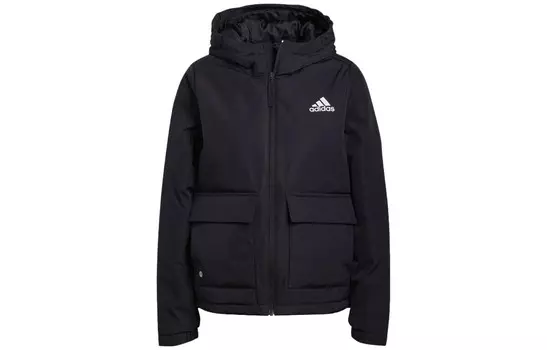 Стеганая куртка женская черная Adidas