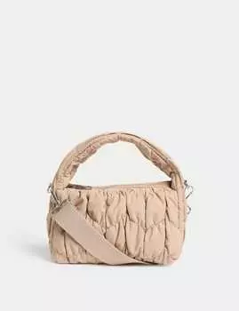 Стеганая мини-сумка через плечо Marks & Spencer, цвет Natural
