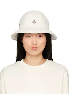Стеганая панама Moncler, цвет off-white