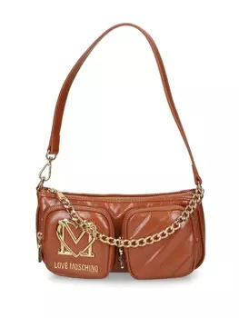 Стеганая сумка через плечо Love Moschino, коричневый