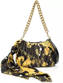 Стеганая сумка через плечо Versace Jeans Couture Chain Couture с принтом, черный