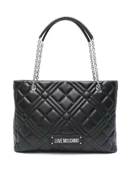 Стеганая сумка-тоут Love Moschino, черный