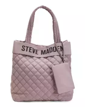 Стеганая сумка-тоут с мешочком Steve Madden, цвет Shroom