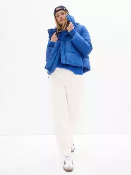 Стеганая укороченная куртка Gap, синий