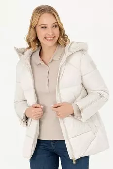 Стеганая зимняя куртка с капюшоном U S Polo Assn , белый