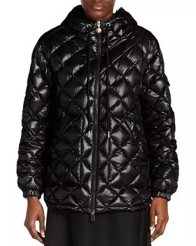Стеганое пальто Moncler, черный