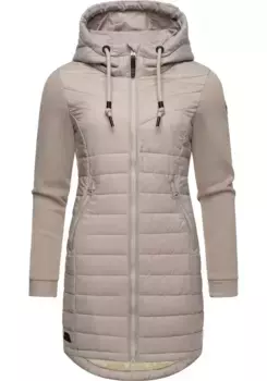 Стеганое пальто Ragwear "Lucinda Long", пальто из современного микса материалов с капюшоном, цвет Bone