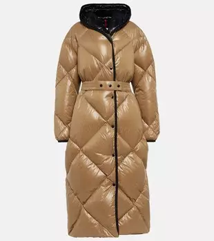 Стеганое пуховое пальто Cotonniere MONCLER, бежевый
