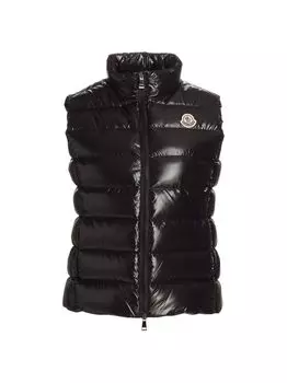 Стеганый блестящий жилет Ghany Moncler, черный