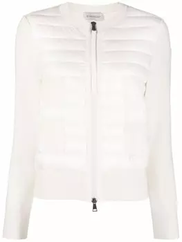 Стеганый кардиган на молнии Moncler, белый