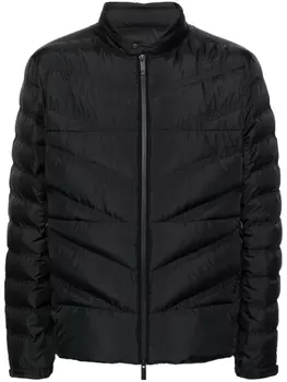 Стеганый пуховик на молнии Moncler, черный
