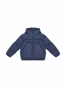 Стеганый пуховик с логотипом EMPORIO ARMANI, тёмно-синий