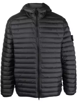 Стеганый пуховик Stone Island, черный