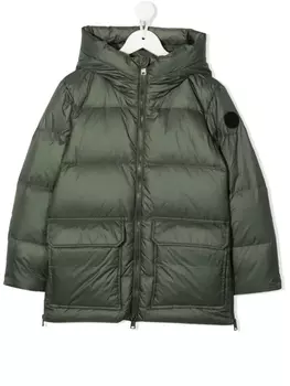 Стеганый пуховик Woolrich Kids, зеленый