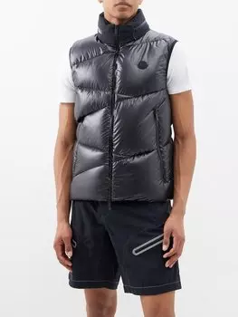 Стеганый пуховый жилет tago Moncler, черный