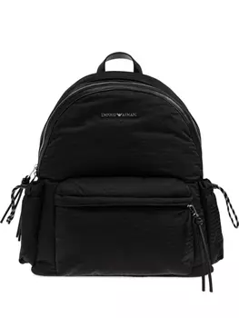Стеганый рюкзак с логотипом Emporio Armani, черный