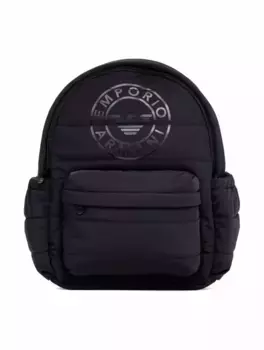 Стеганый рюкзак с логотипом EMPORIO ARMANI, тёмно-синий