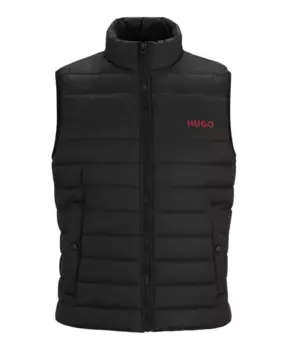 Стеганый жилет без рукавов Hugo Boss, черный